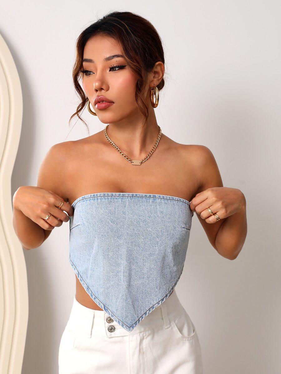 NIEBIESKI TOP JEANS 