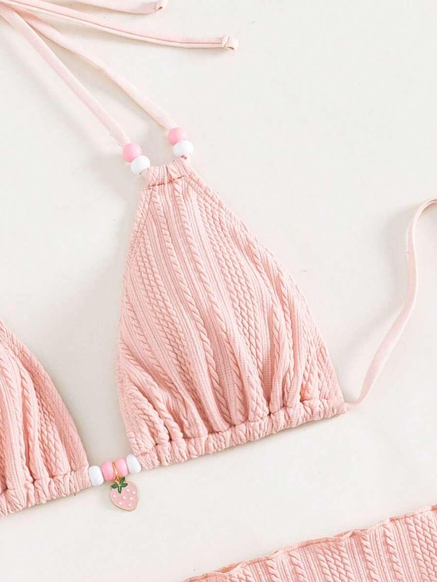 trzyczęściowy komplet bikini pareo