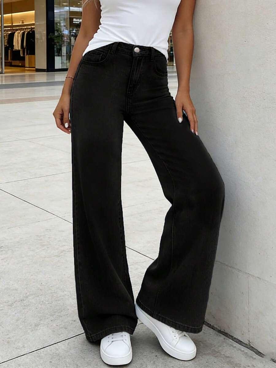 CZARNE SPODNIE JEANS