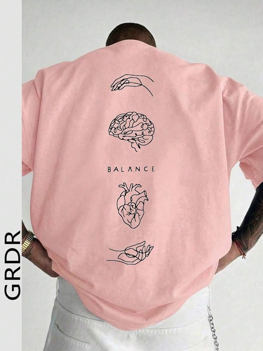 RÓŻOWY T-SHIRT OKRĄGŁY DEKOLT