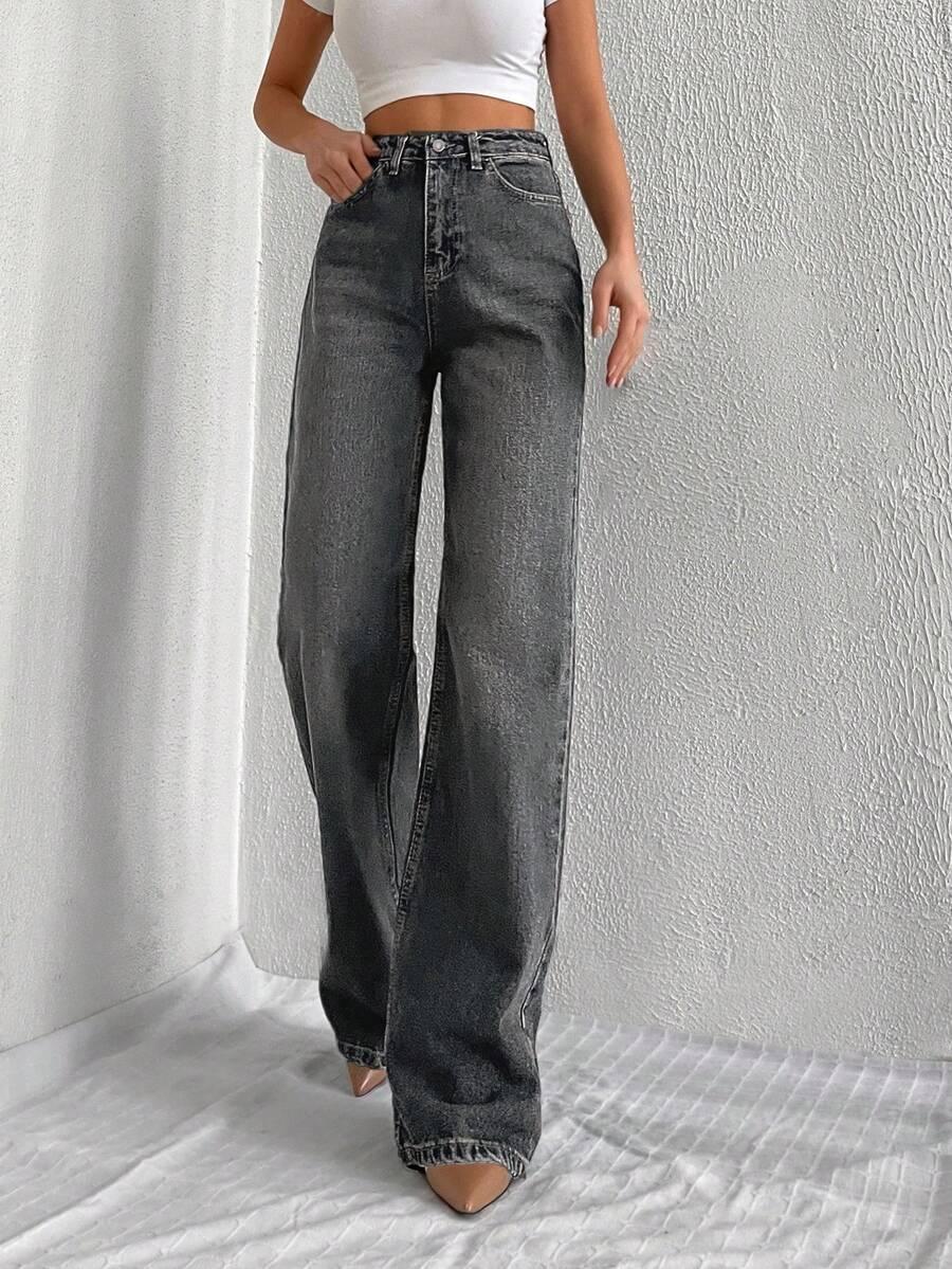 SZARE SPODNIE JEANS 