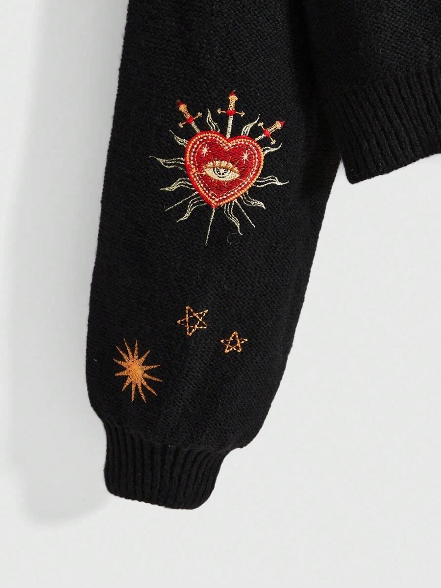 rozpinany sweter haft