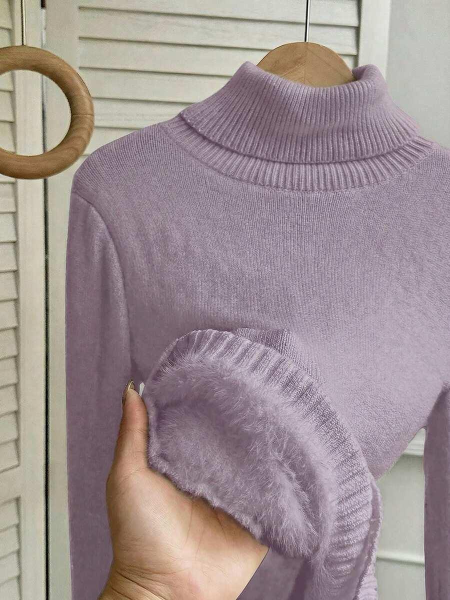 FIOLETOWY SWETER GOLF 