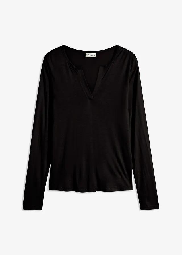 CZARNA BLUZKA V-NECK