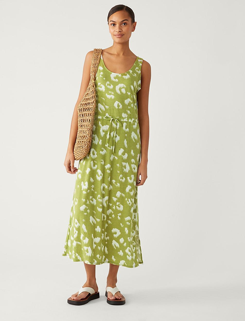 ZIELONA SUKIENKA PRINT T42-4460-KA
