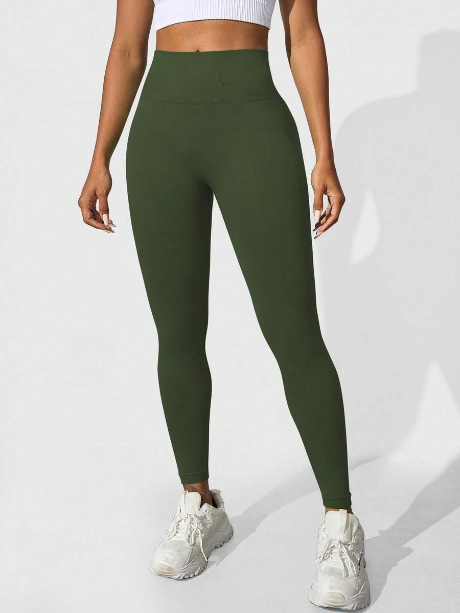 zielone legginsy wysoki stan 