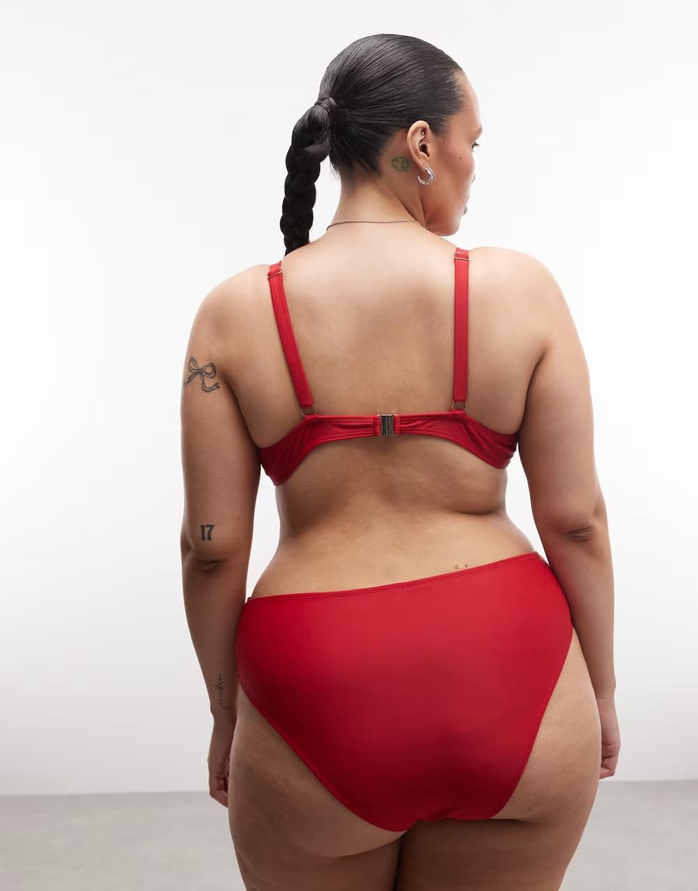 czerwona góra od bikini wiązanie