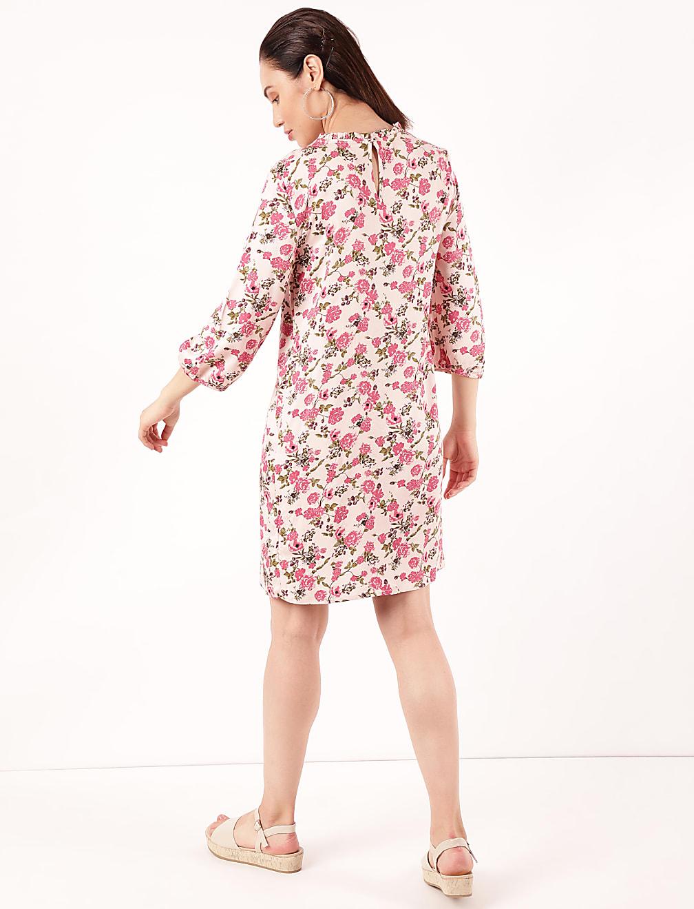 sukienka kwiaty print T42-3115K-A4