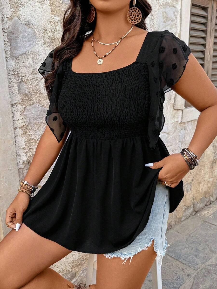 CZARNA BLUZKA FALBANY