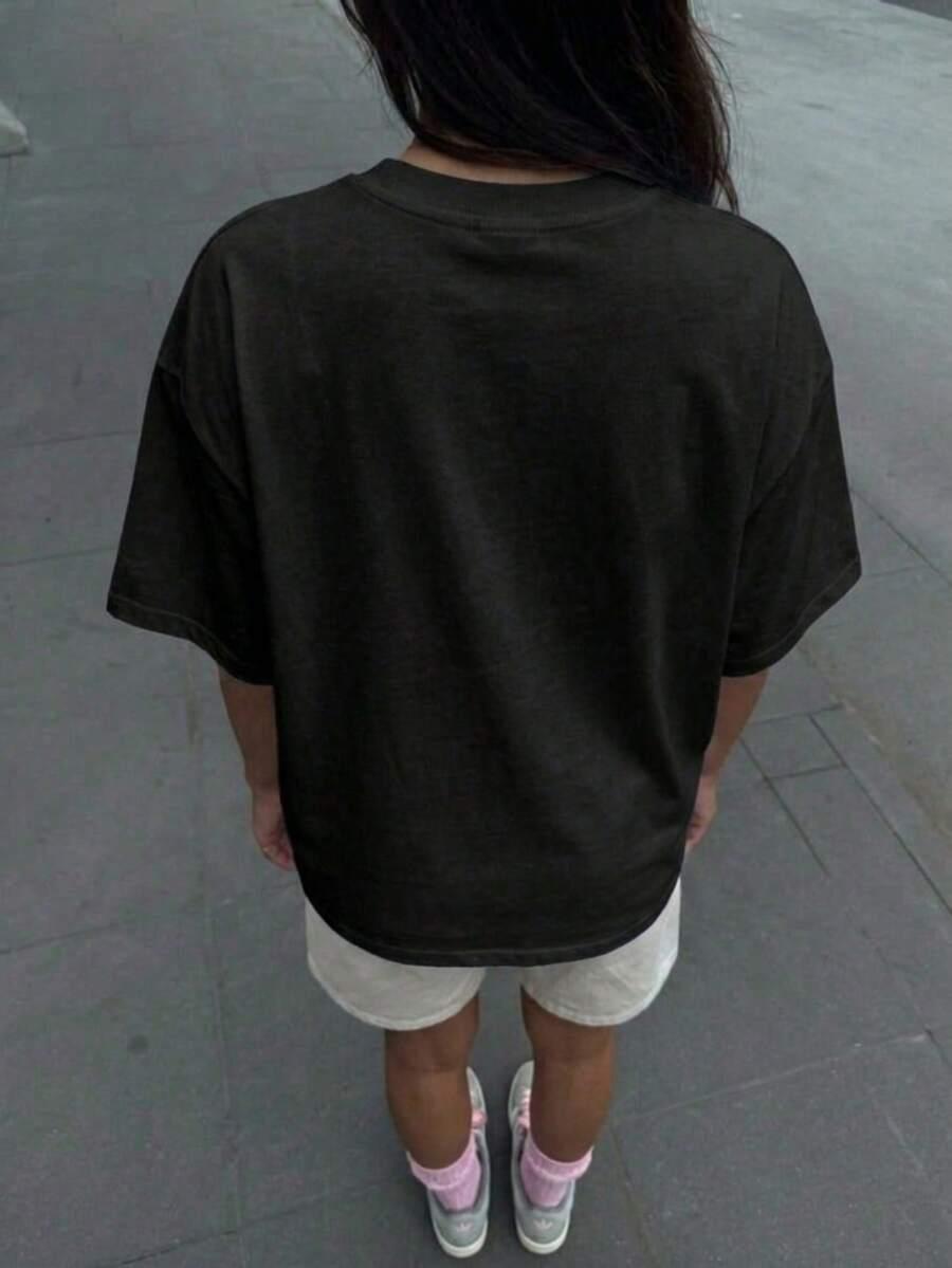 czarny klasyczny t-shirt
