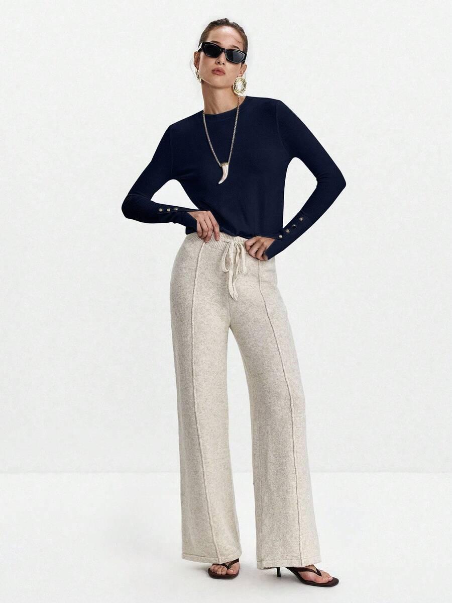GRANATOWY SWETER GUZIKI