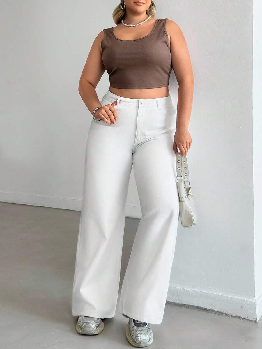 BIAŁE SPODNIE JEANS