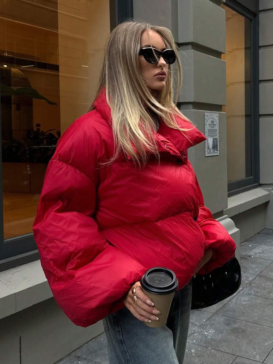CZERWONA PIKOWANA KURTKA