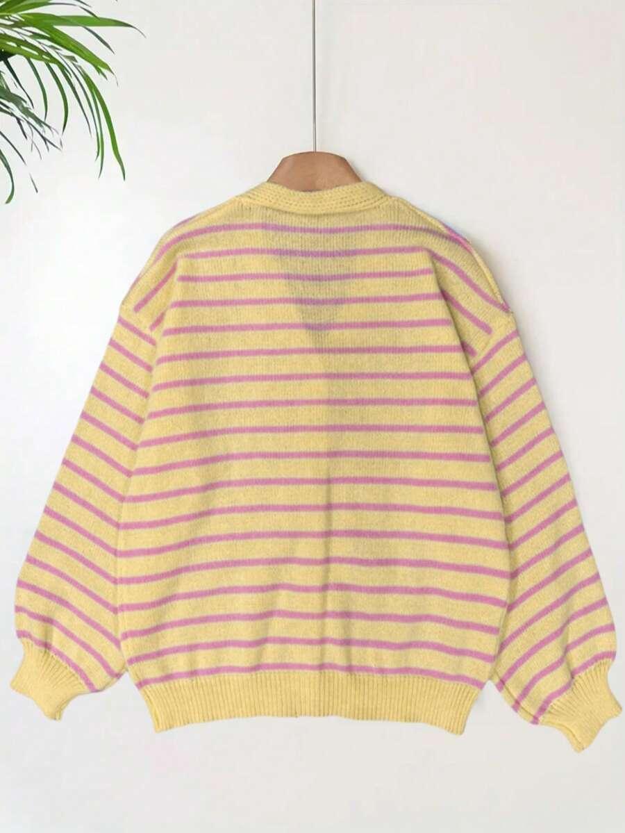 sweter kardigan wzór paski
