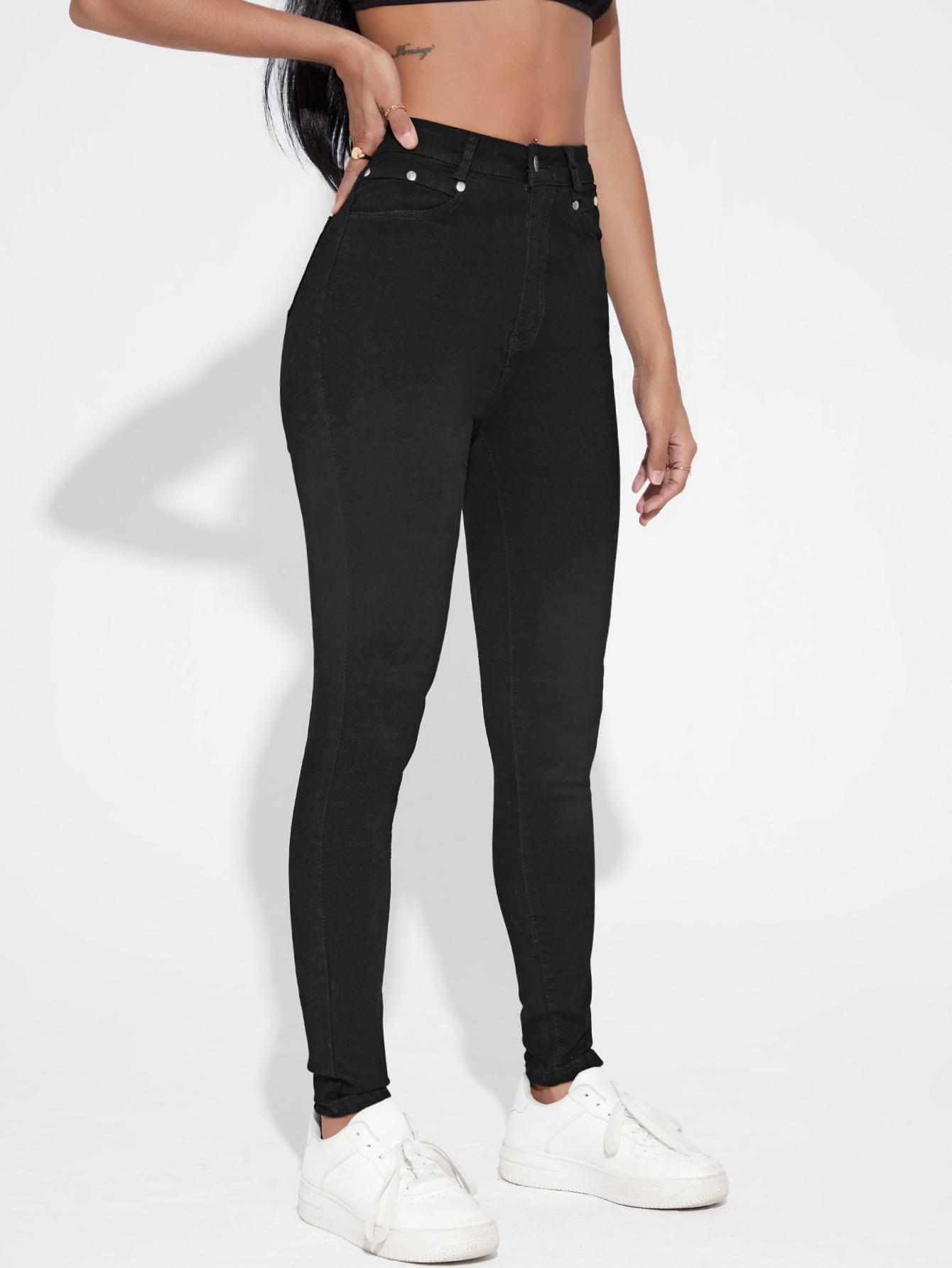 CZARNE SPODNIE JEANS