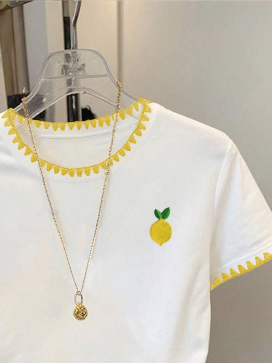 biały t-shirt print