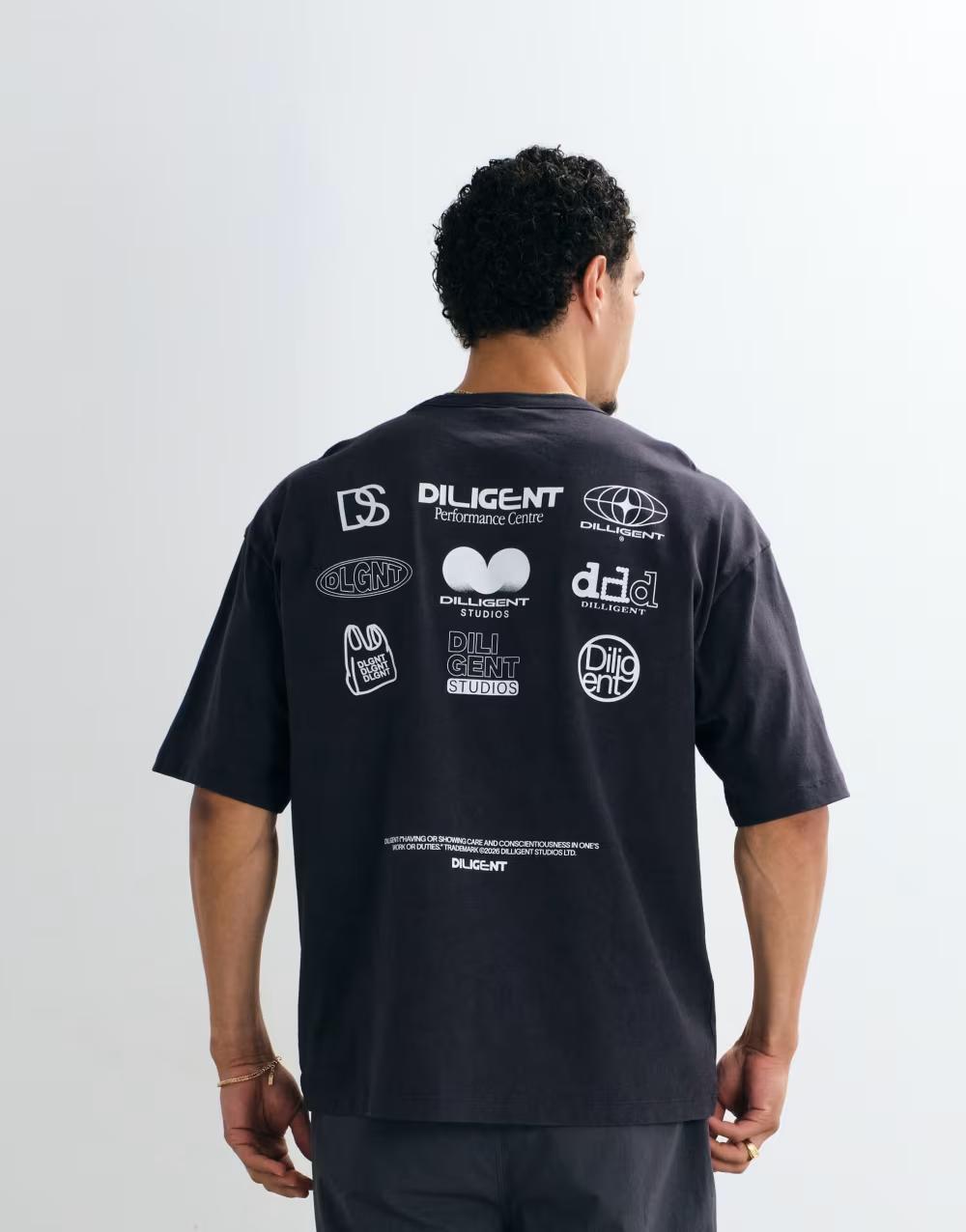 SZARY T-SHIRT NADRUK