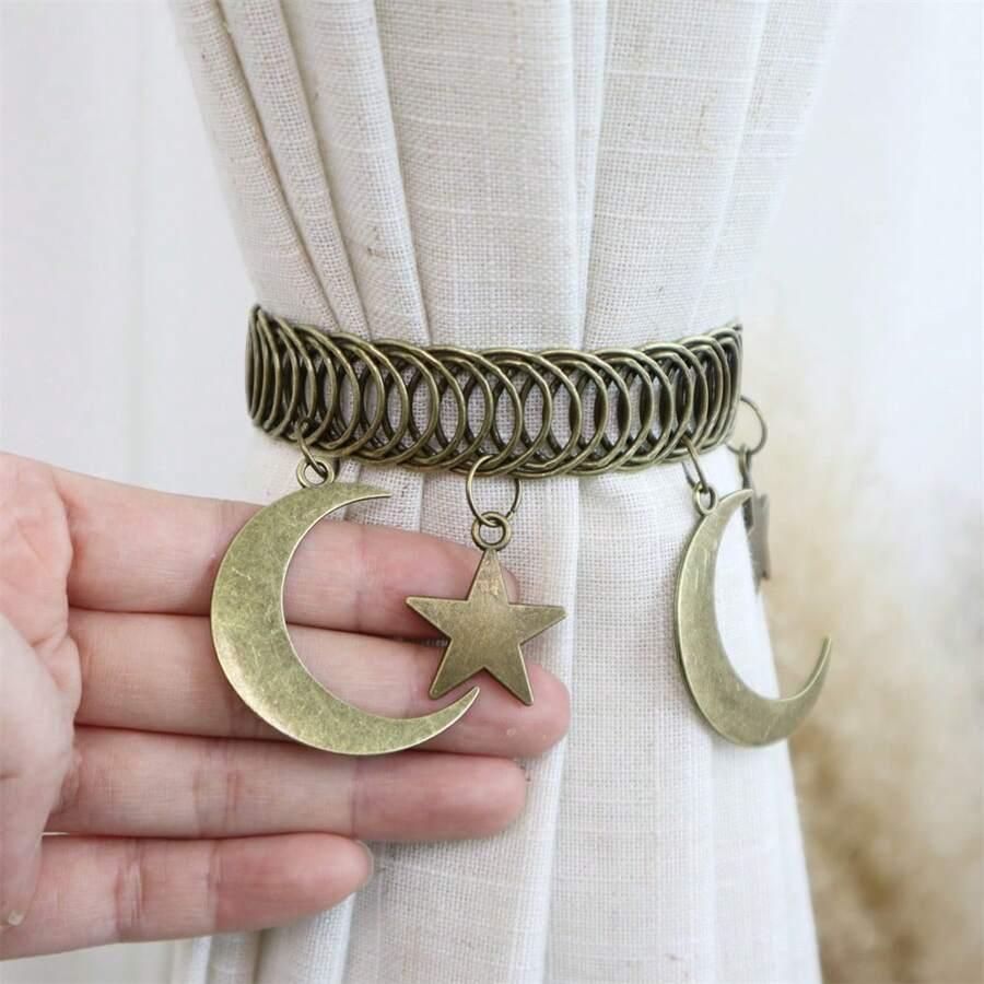 klamra do zasłon firan vintage zdobienia księżyc