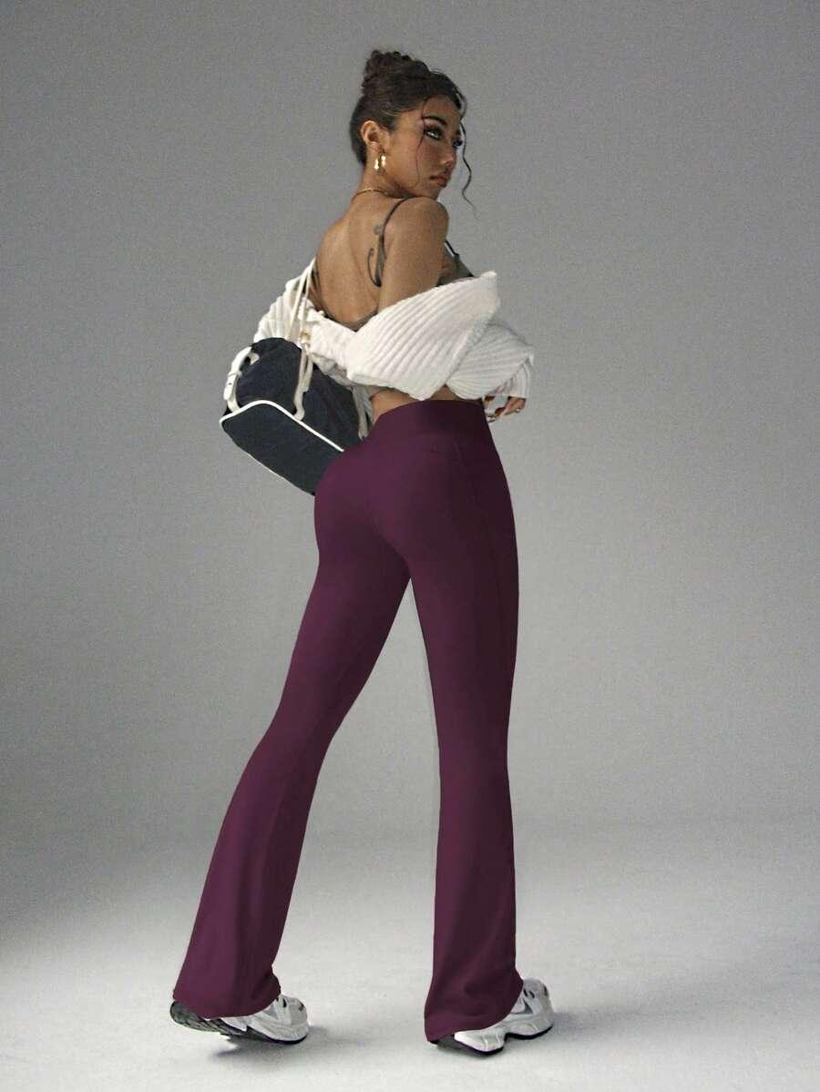 FIOLETOWE LEGGINSY WYSOKI STAN