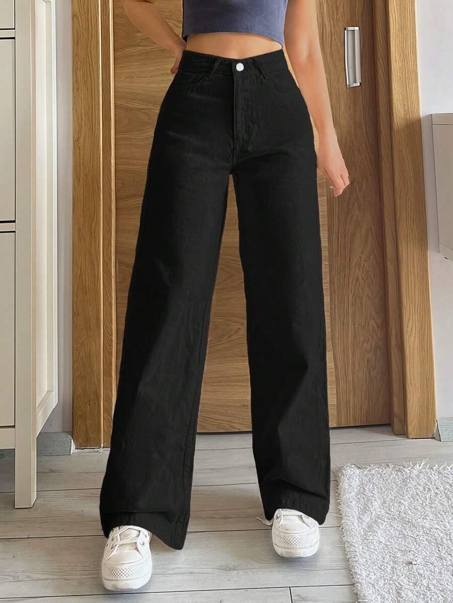 CZARNE SPODNIE JEANS