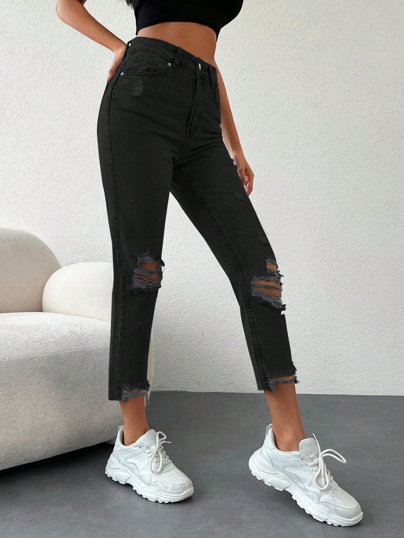 SPODNIE JEANS RIPPED