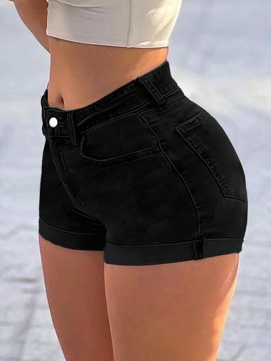 czarne spodenki jeans 