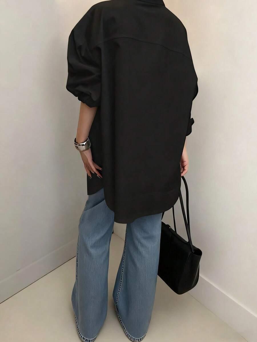 czarna bluzka v neck