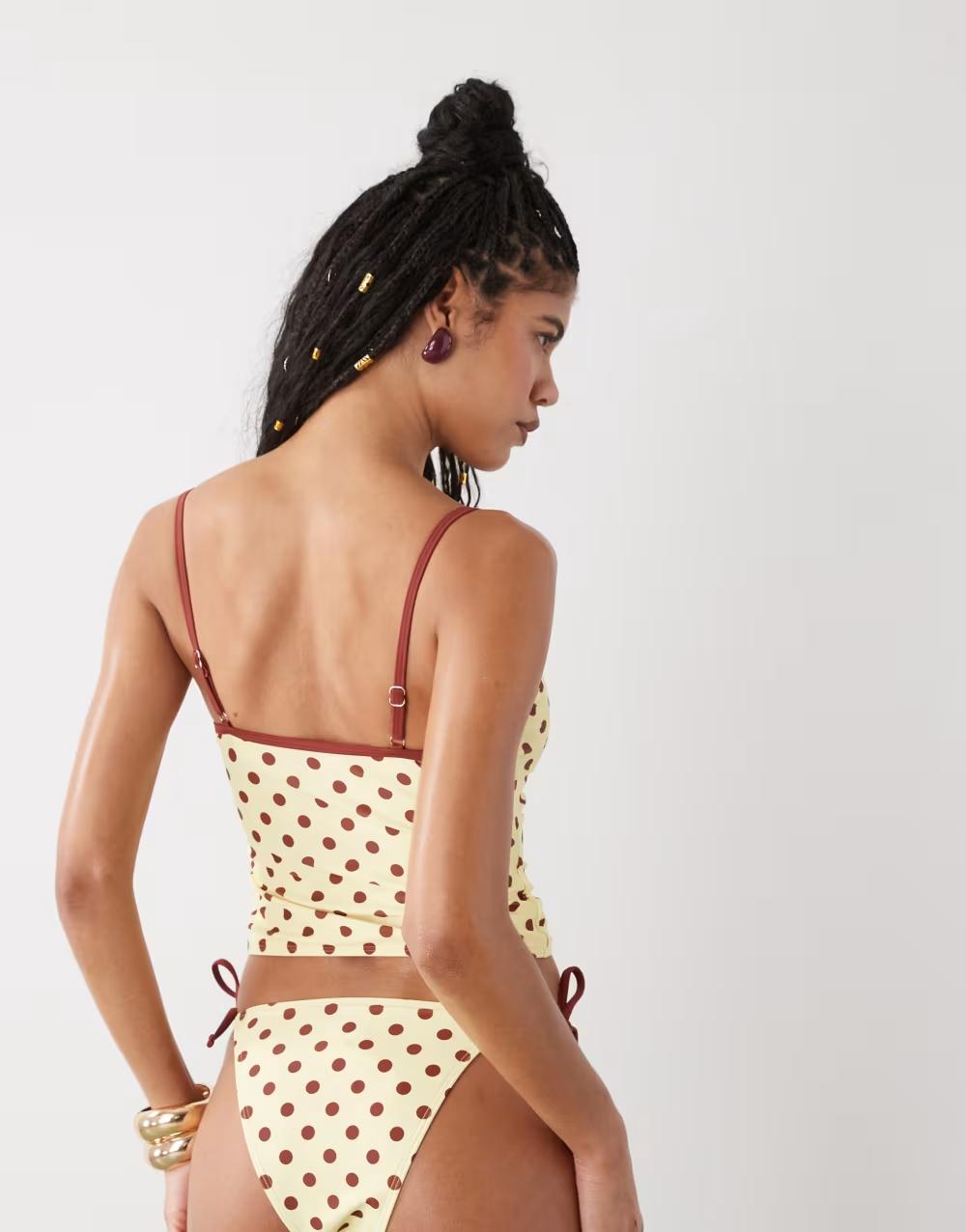 dół od bikini wzór groszki