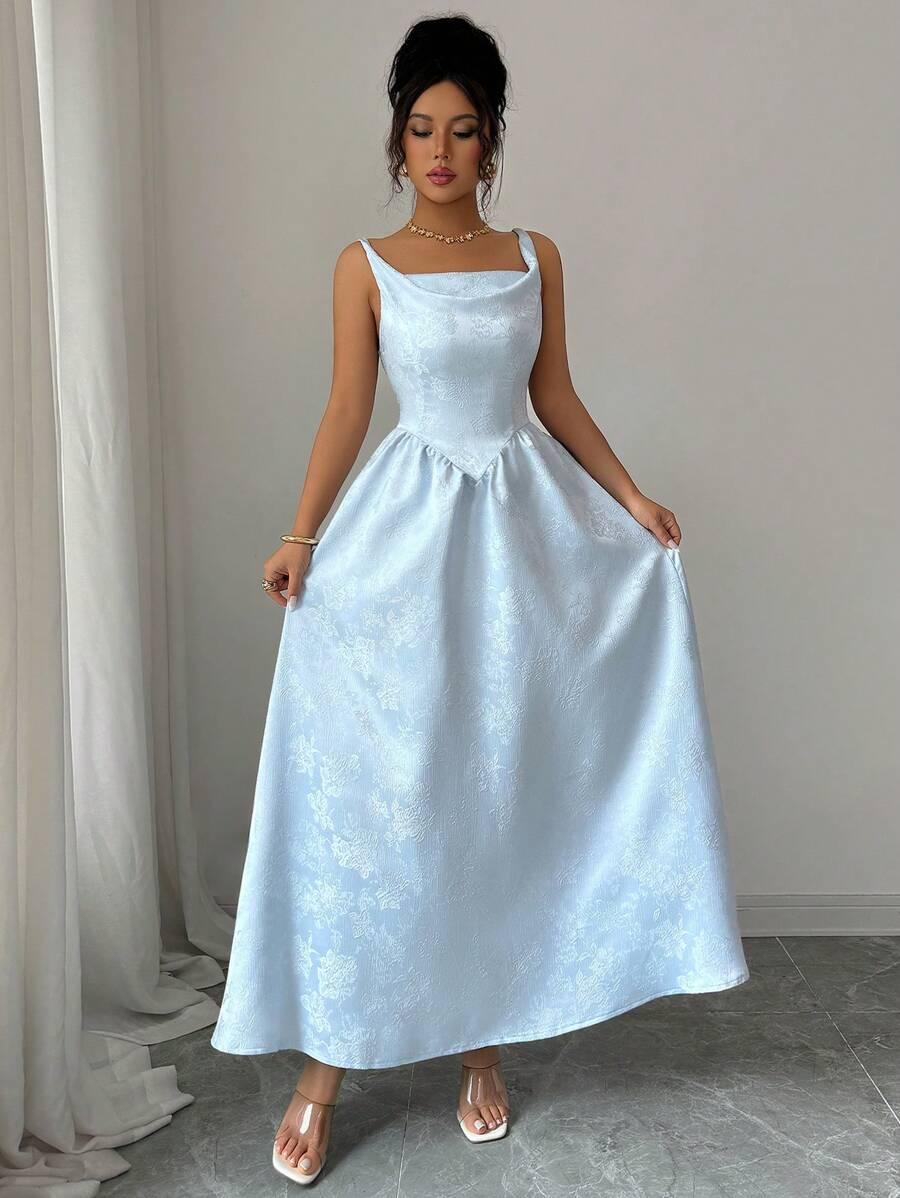 niebieska maxi sukienka