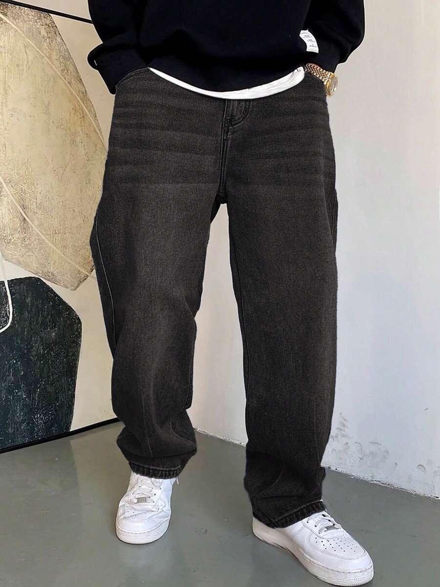 CZARNE SPODNIE JEANS 