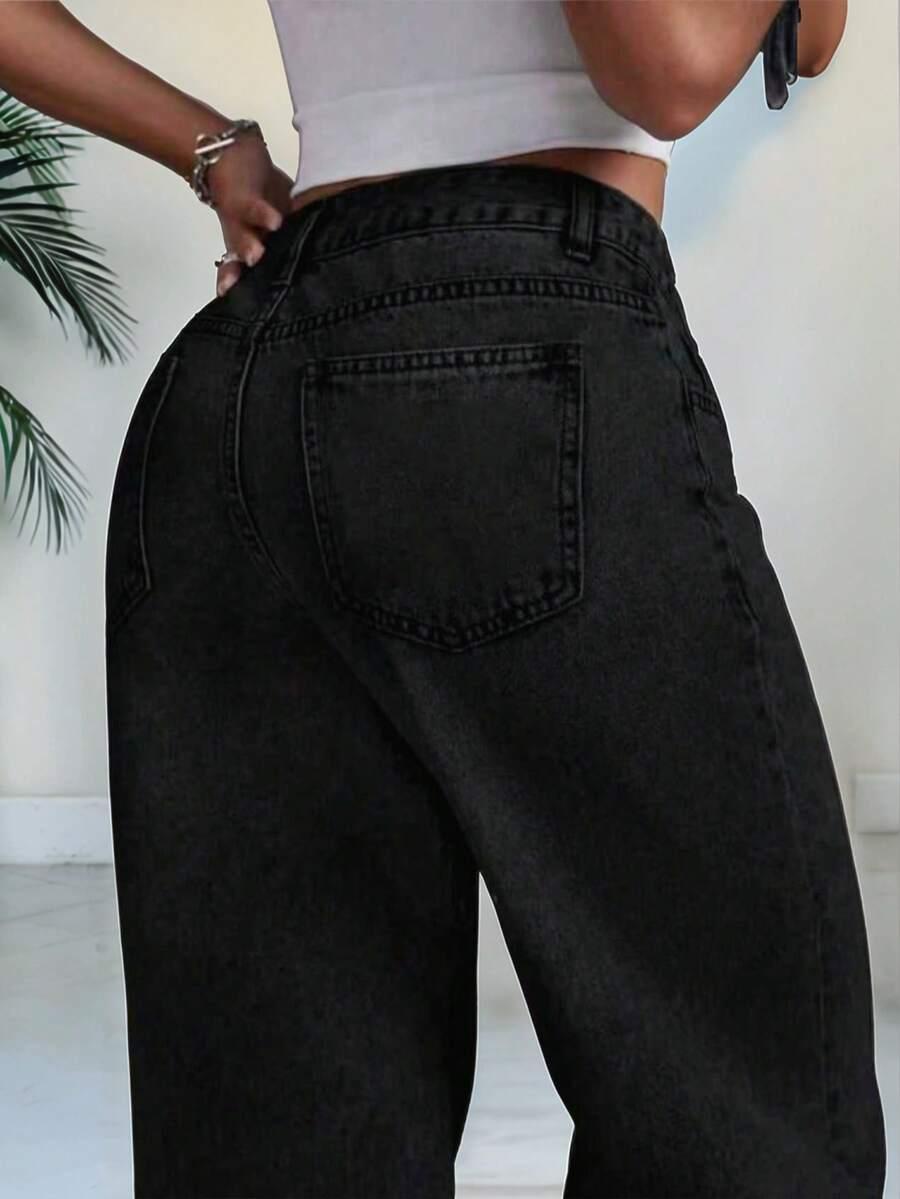 CZARNE SPODNIE JEANS