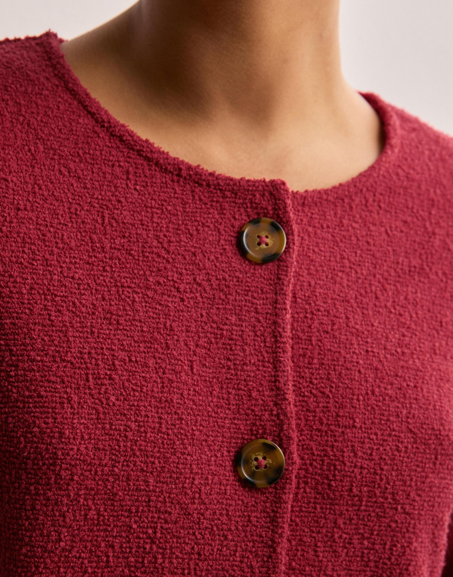 CZERWONY SWETER GUZIKI