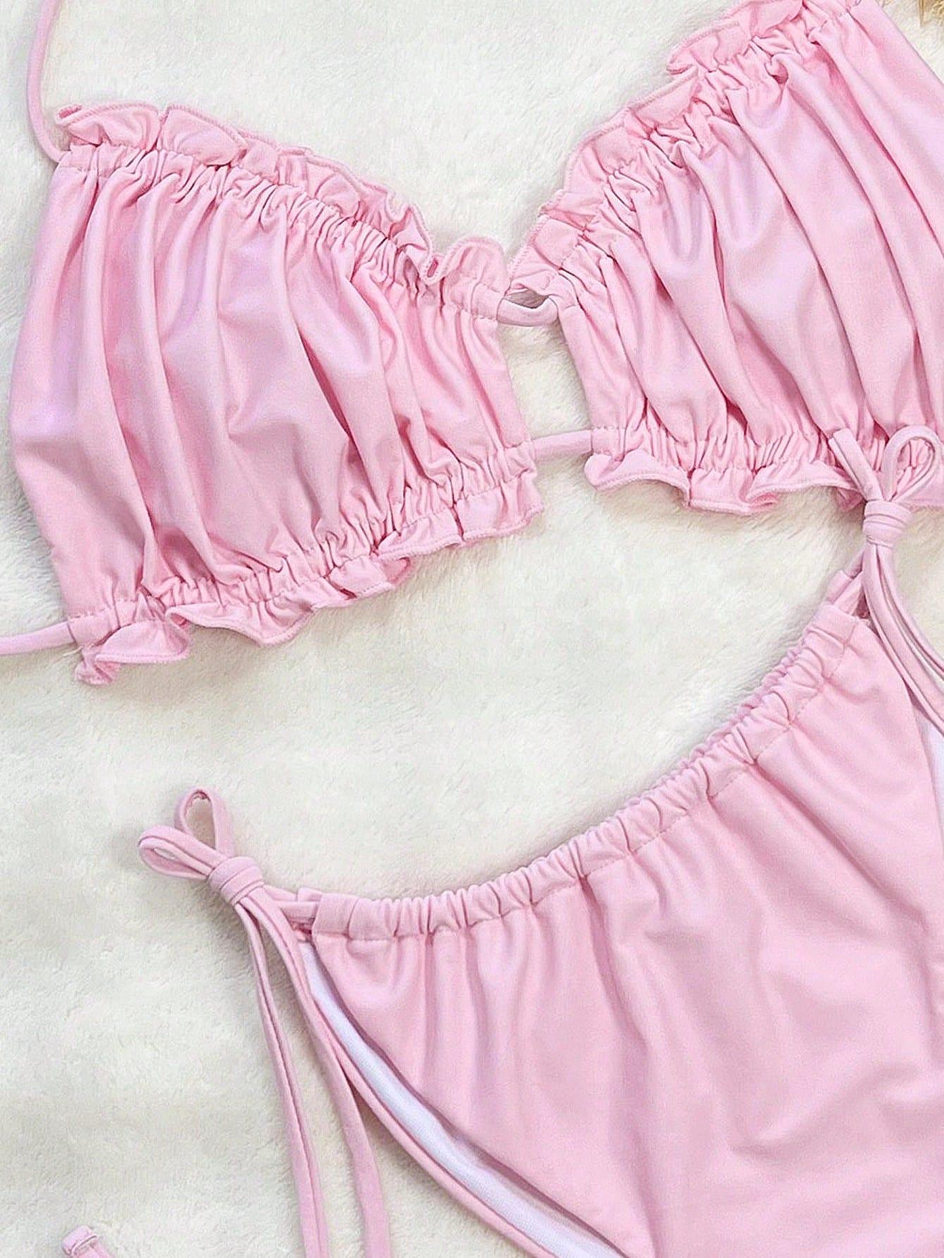 różowa góra od bikini