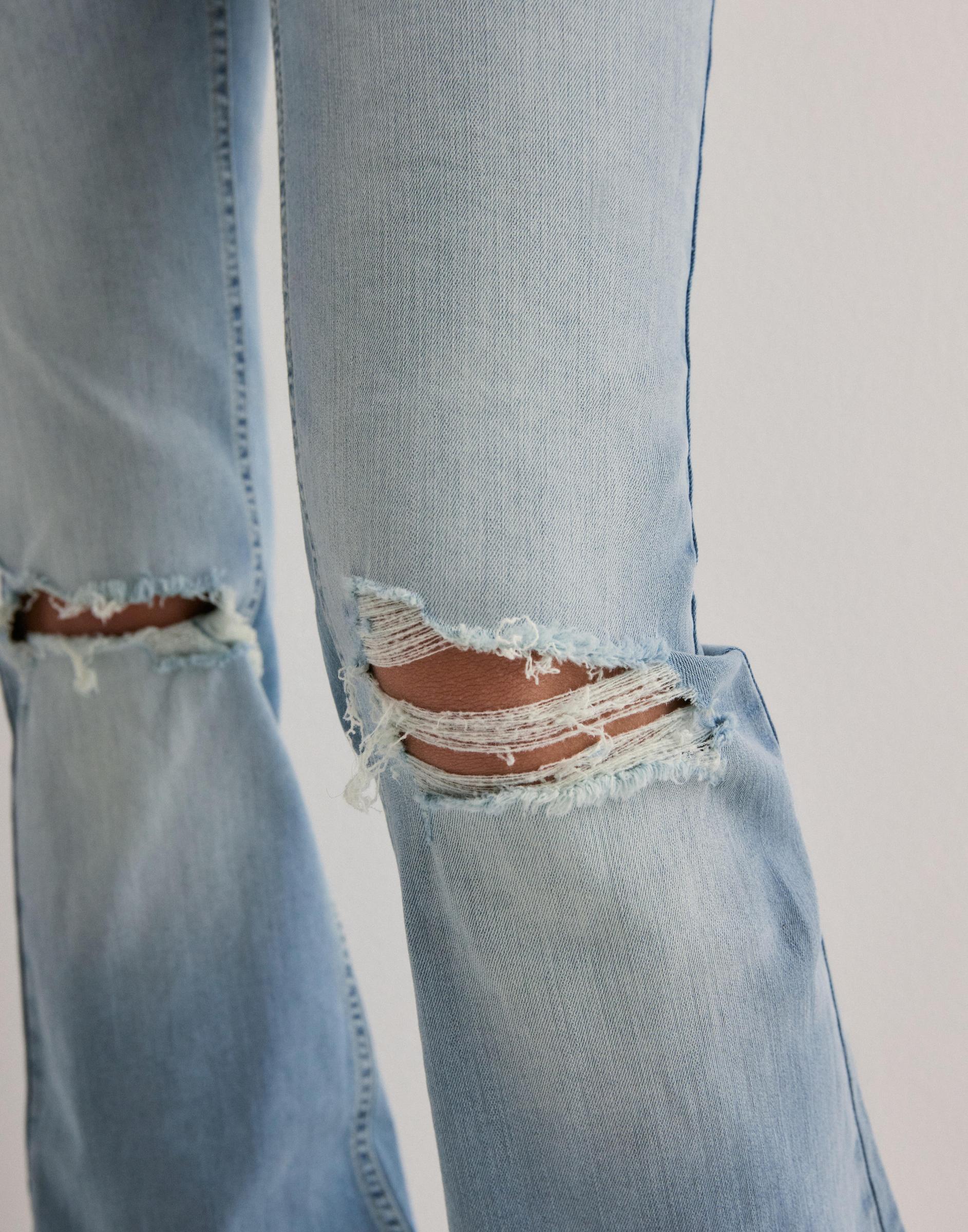 spodnie dzwony jeans dziury