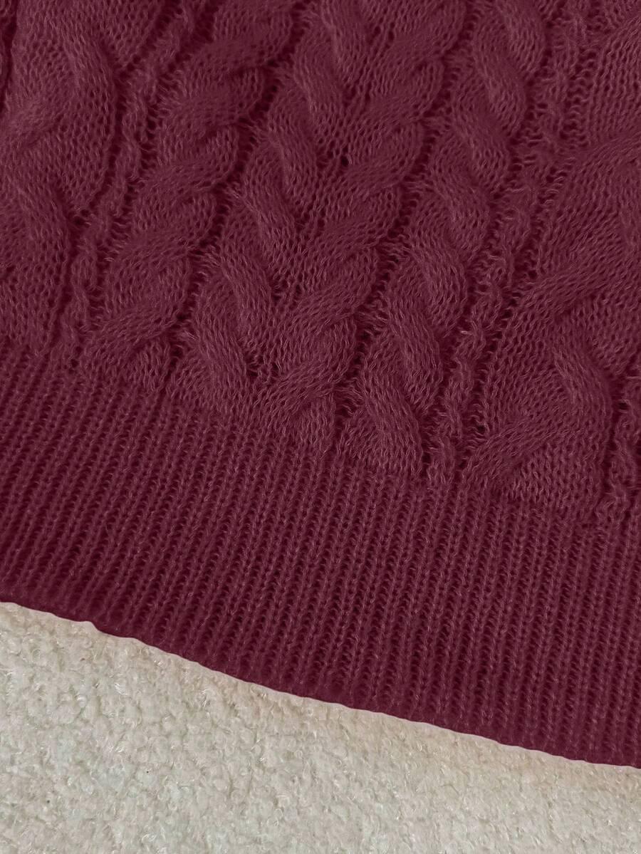 bordowy sweter v neck 