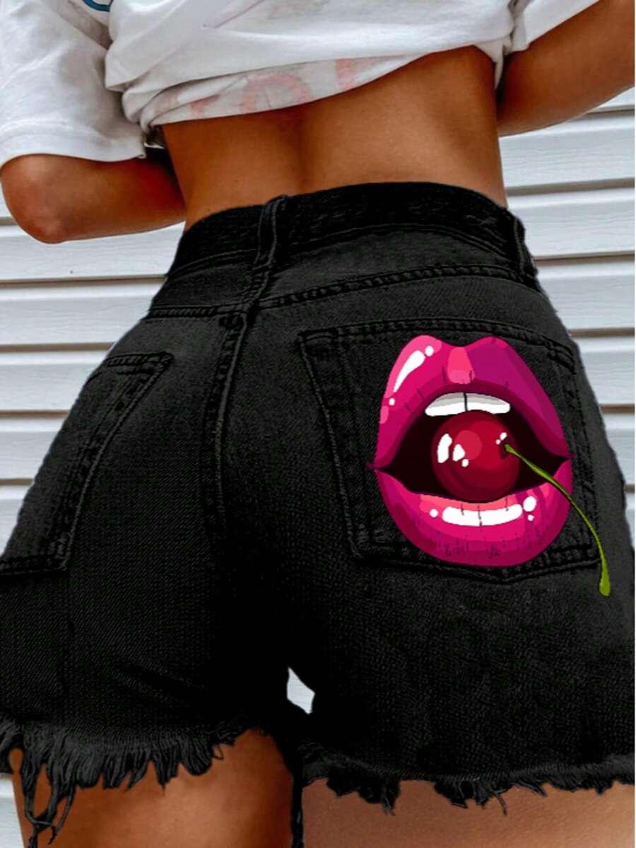 czarne spodenki jeans
