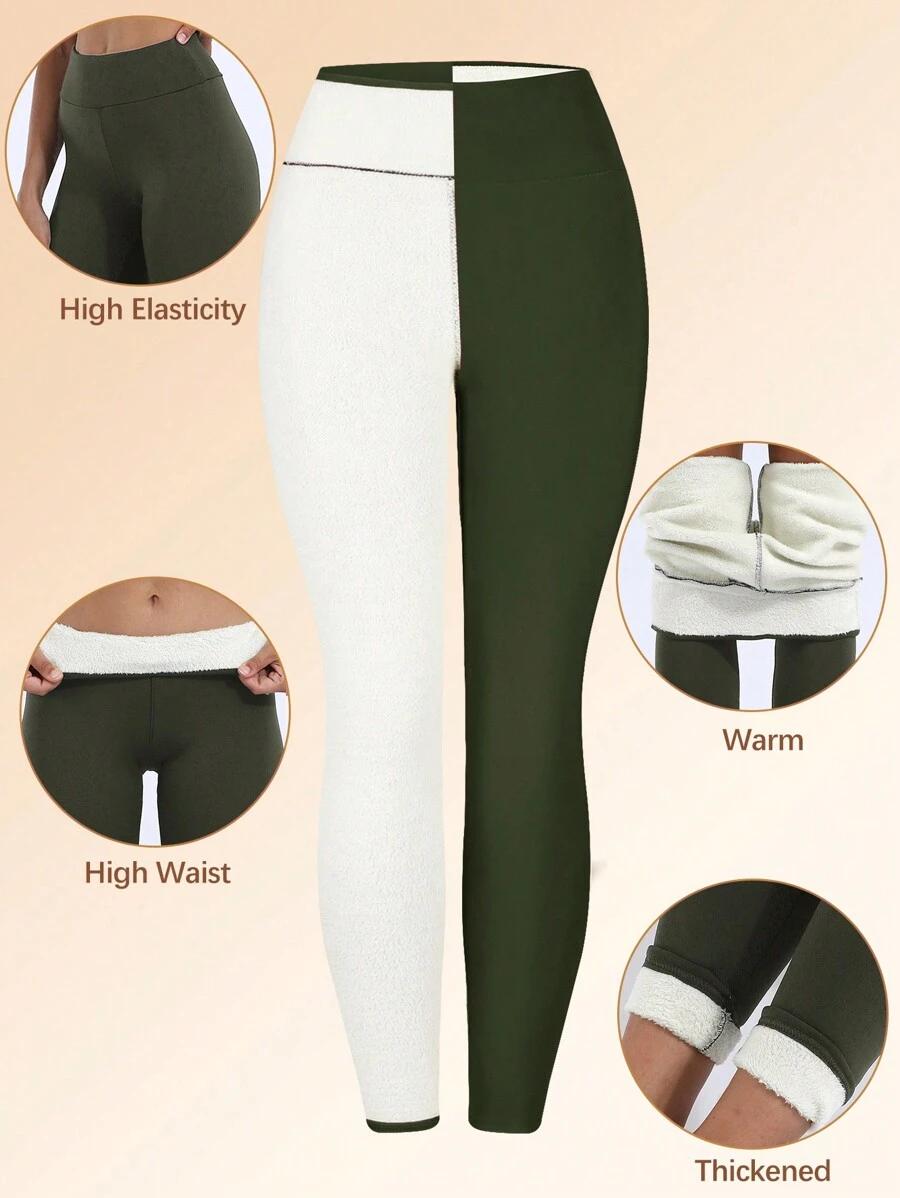 zielone OCIEPLANE LEGGINS