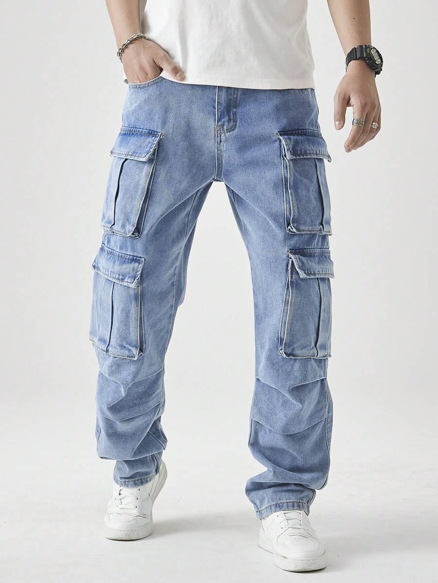 niebieskie spodnie jeans kieszenie 