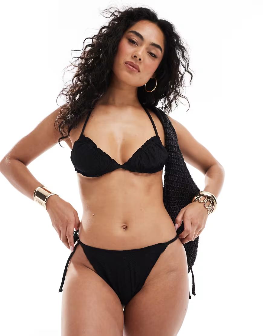 czarny dół od bikini wiązanie