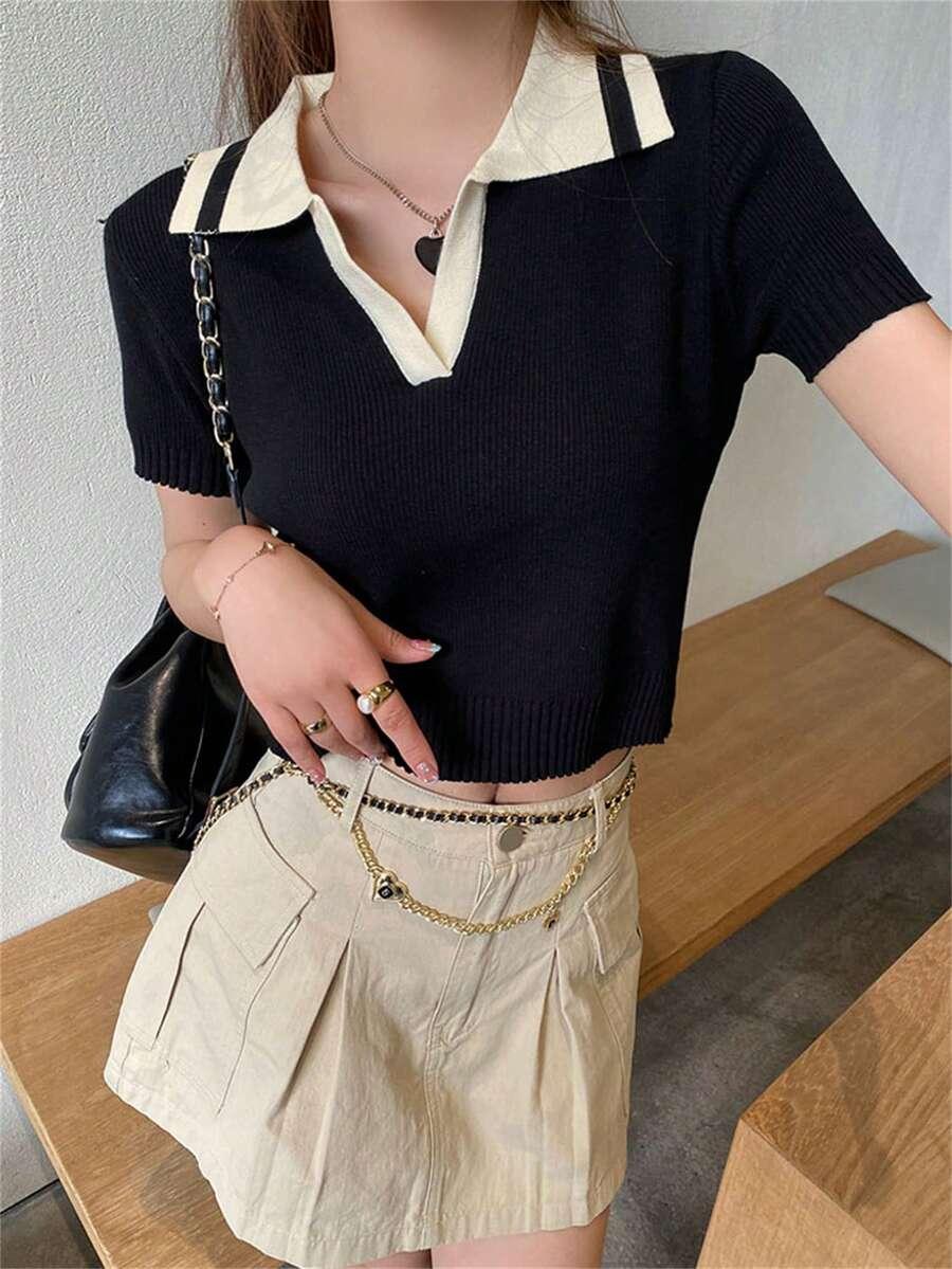 koszulka polo kontrast