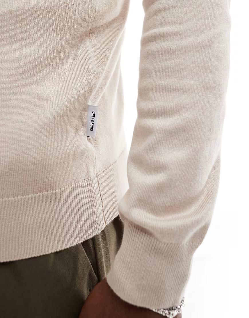 BEŻOWY SWETER ZAMEK