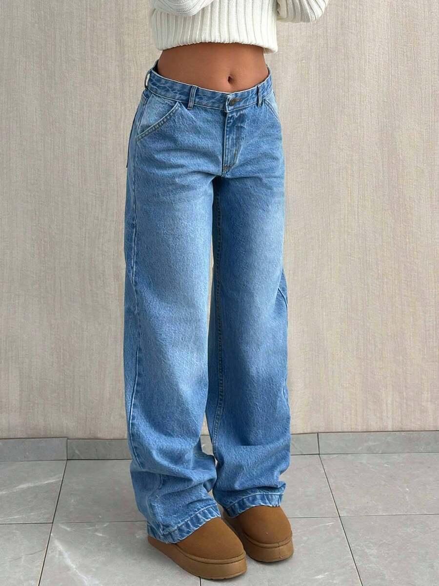 NIEBIESKIE SPODNIE JEANS