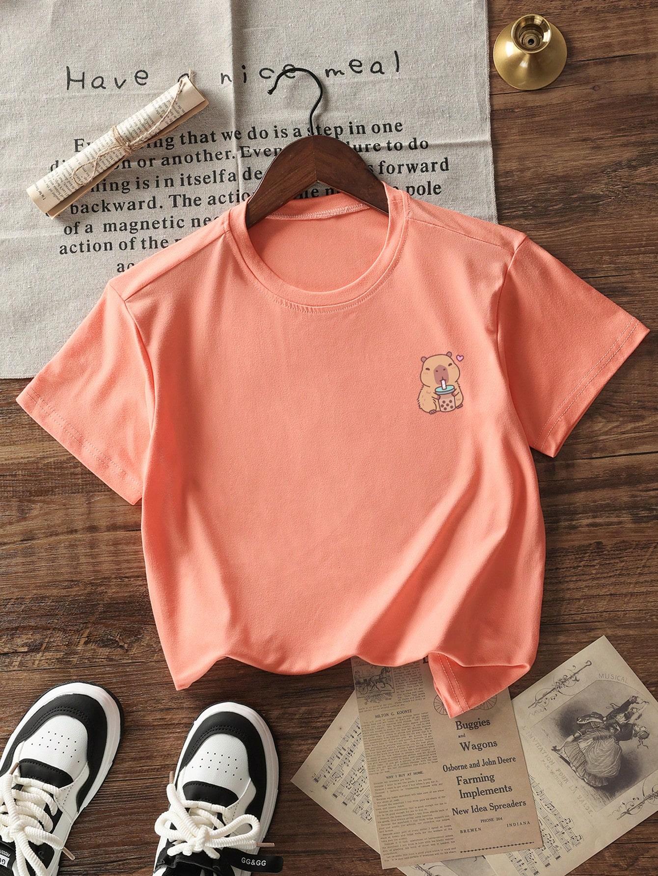 POMARAŃCZOWY T-SHIRT PRINT