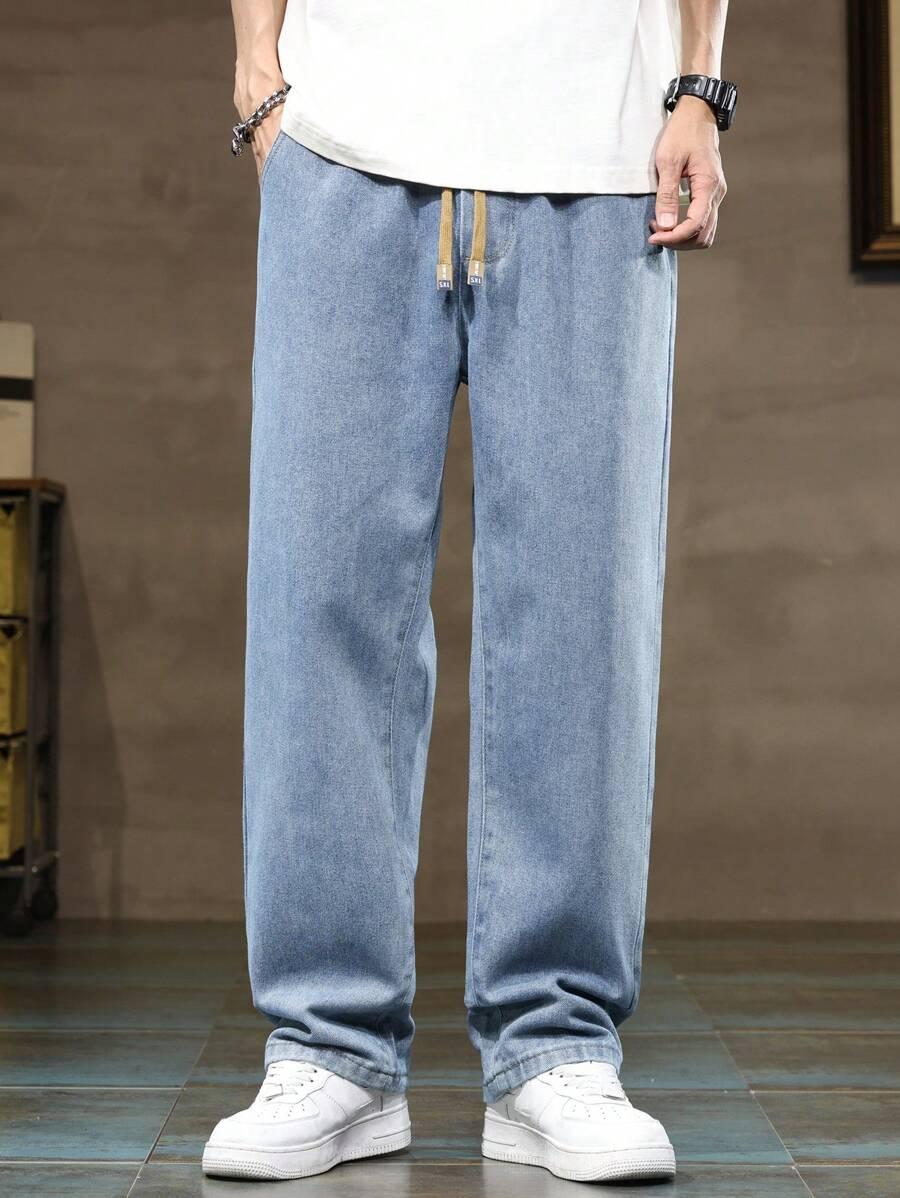 SPODNIE JEANS Z GUMKĄ W PASIE