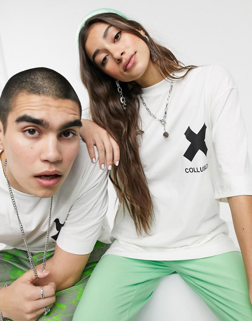 BIAŁY T-SHIRT PRINT LOGO