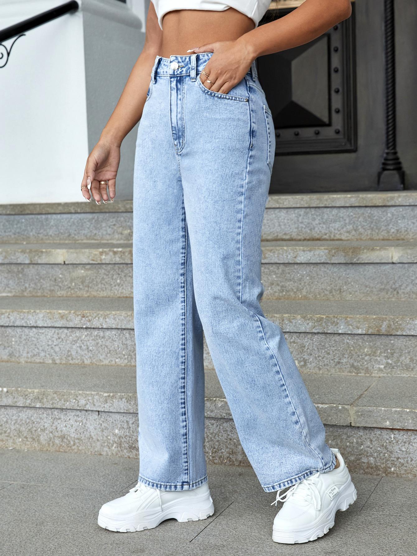 spodnie jeans wysoki stan
