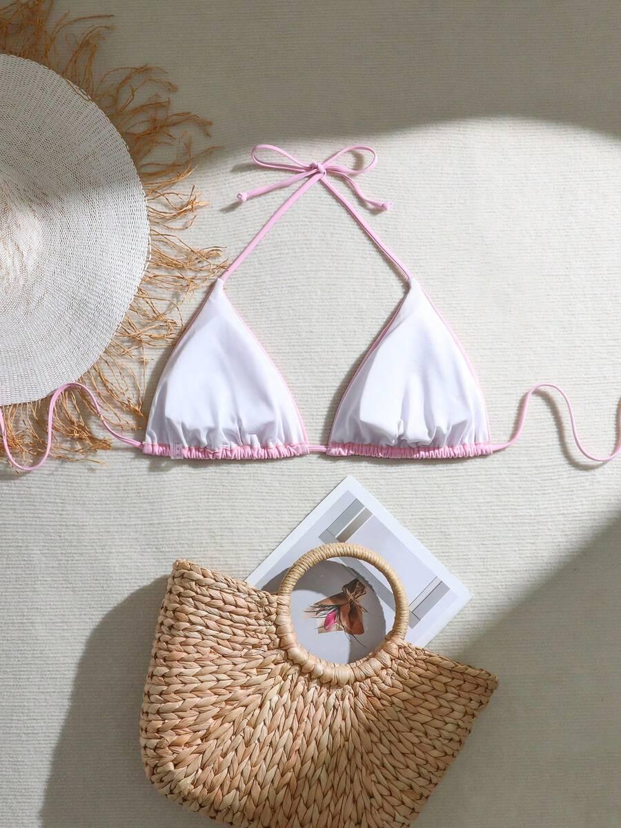 RÓŻOWA GÓRA OD BIKINI WIĄZANIE