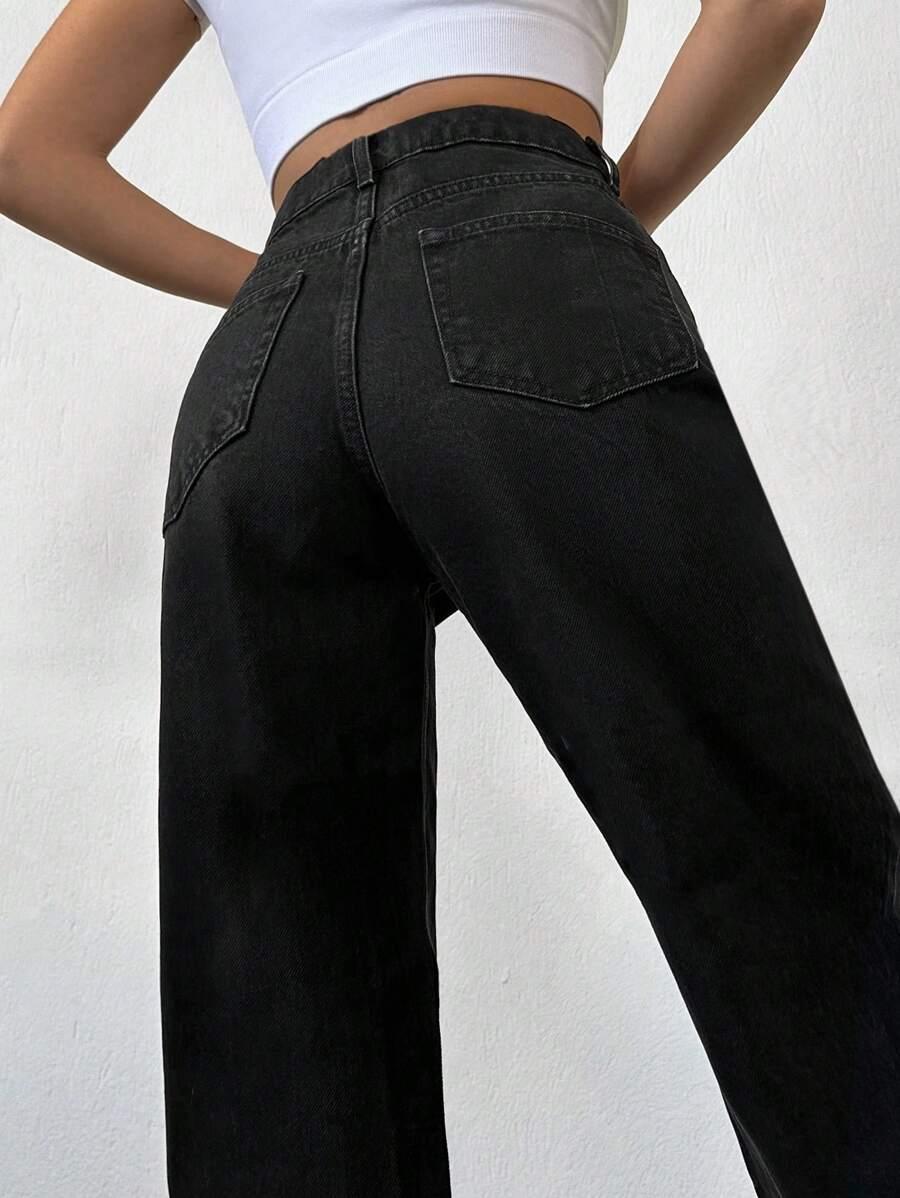 CZARNE SPODNIE JEANS 