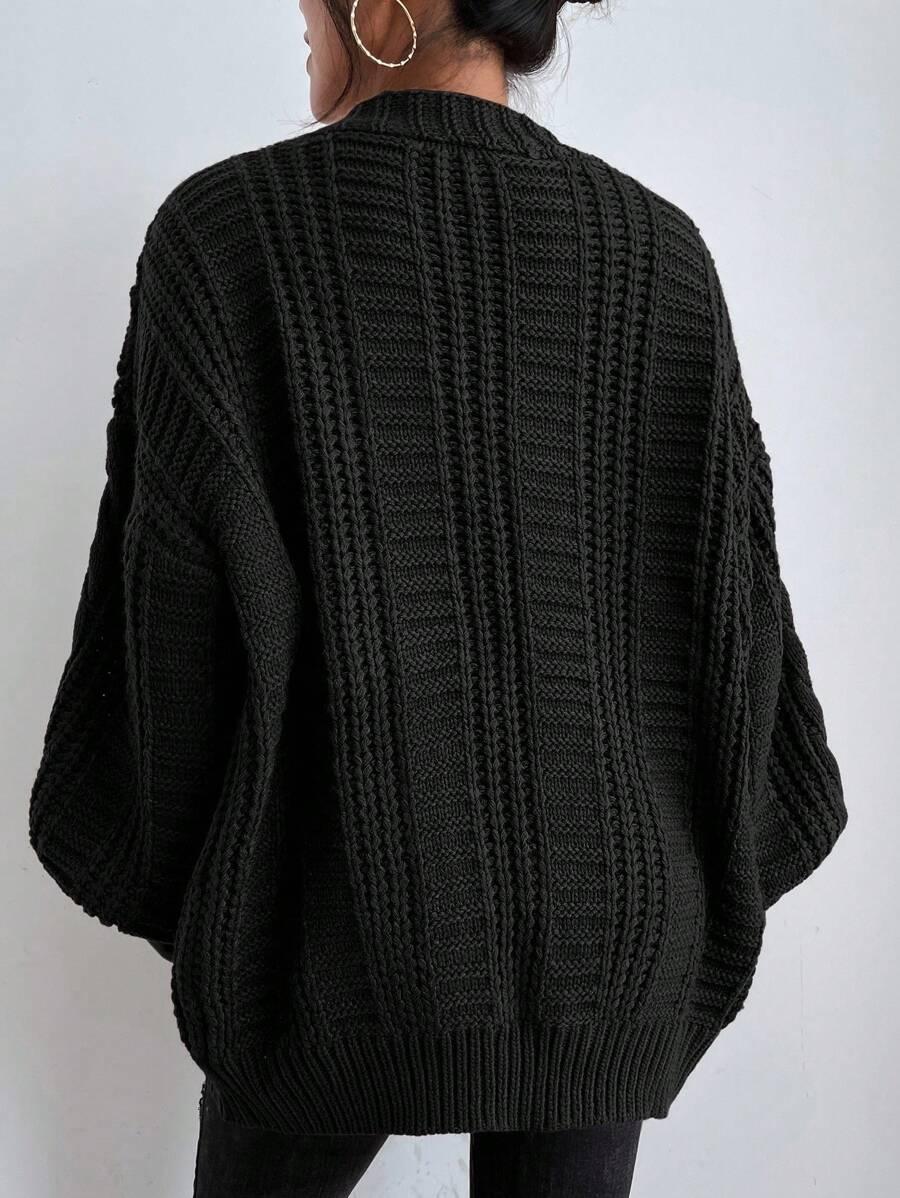 czarny sweter kardigan 