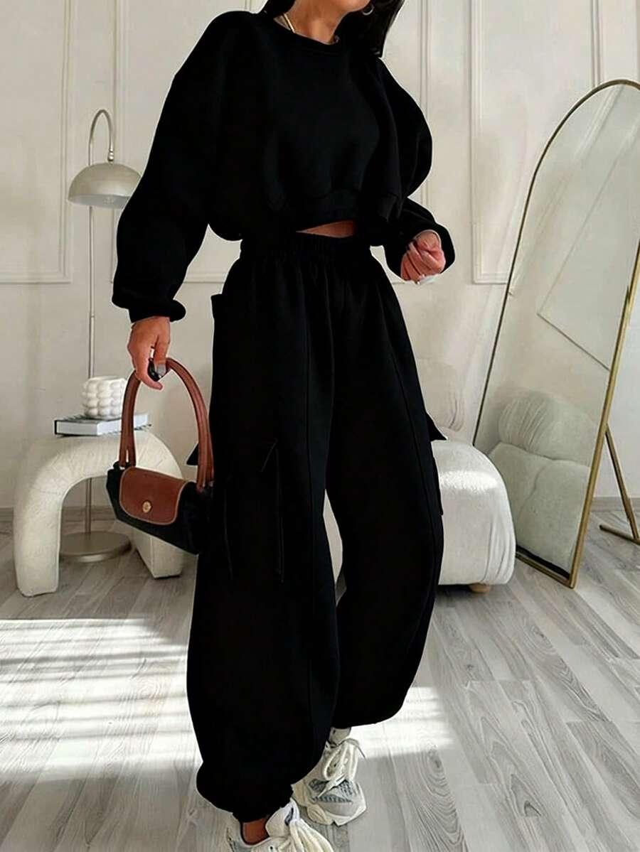 czarny dres komplet bluza spodnie